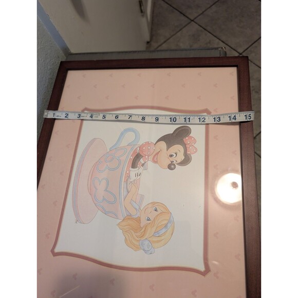 Disney Precious Moments Minnie & Alice 15x19 Framed Art Aaron Brothers Teacup - Picture 2 of 16